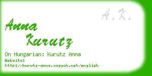 anna kurutz business card